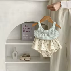 MILANCEL Conjunto de verano para bebé: camisola y bombachos florales
