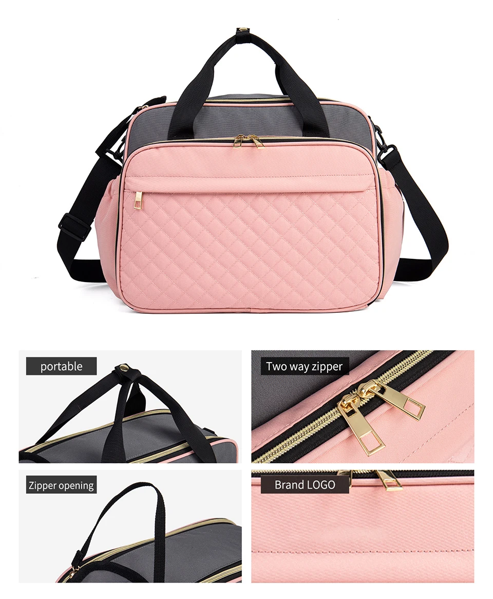 Bolsa de pañales en tono rosa