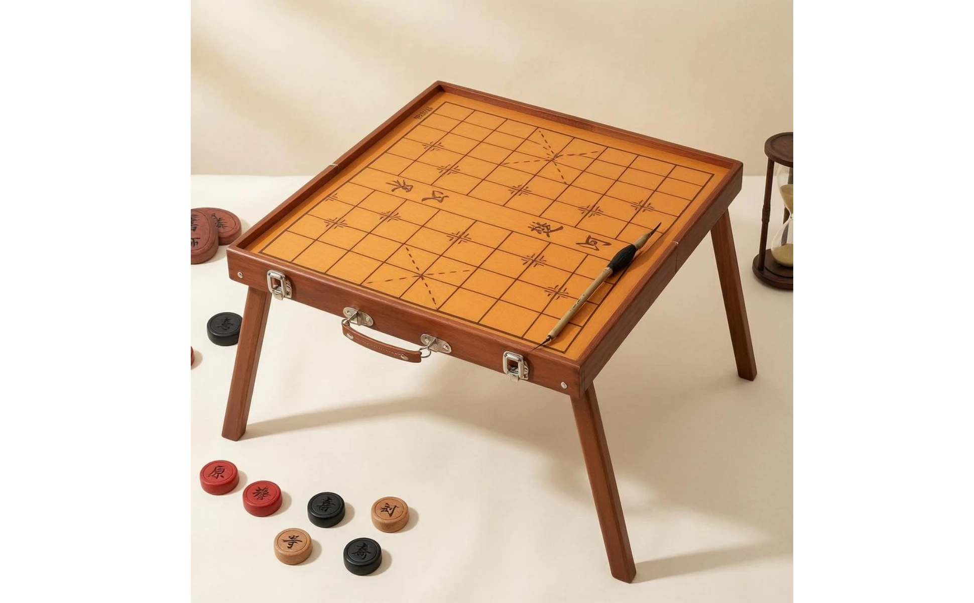 Tablero rectangular con marcajes de ajedrez chino para jugar