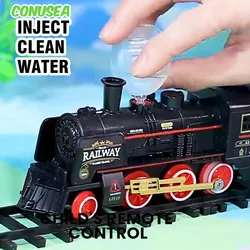 Coches de juguete y tren eléctrico retro a escala miniatura