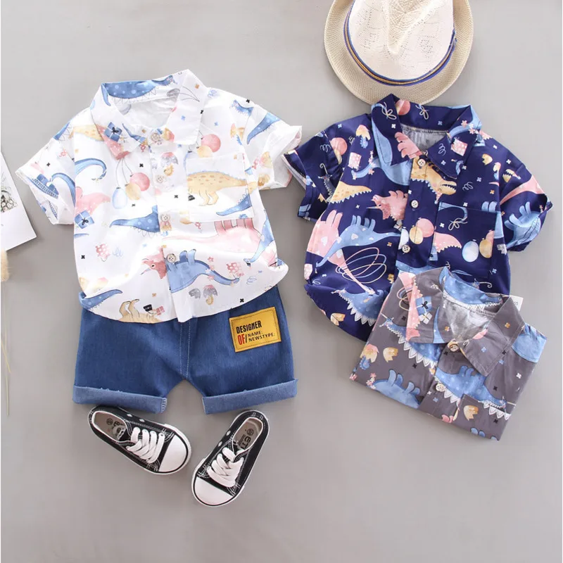 Conjunto verano bebé camiseta dibujos animados y pantalón corto - imagen 2