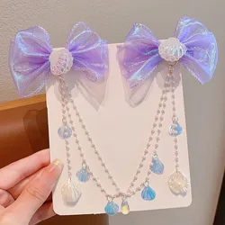 Horquilla de perlas con lazo para niña, estilo princesa