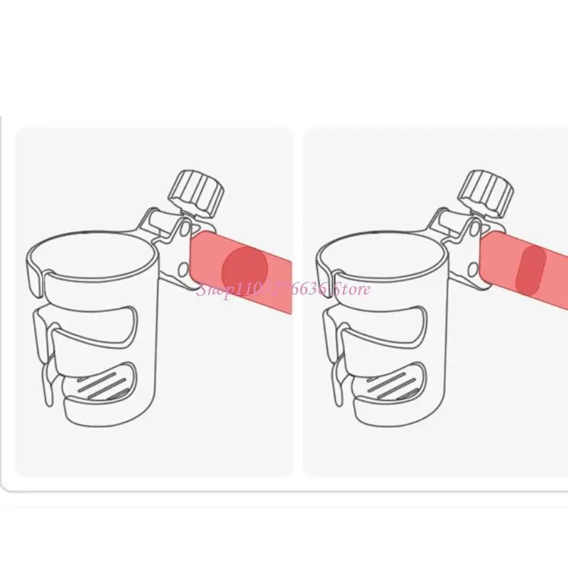 Portavasos giratorio 360° para cochecito – Soporte universal para biberón - imagen 4