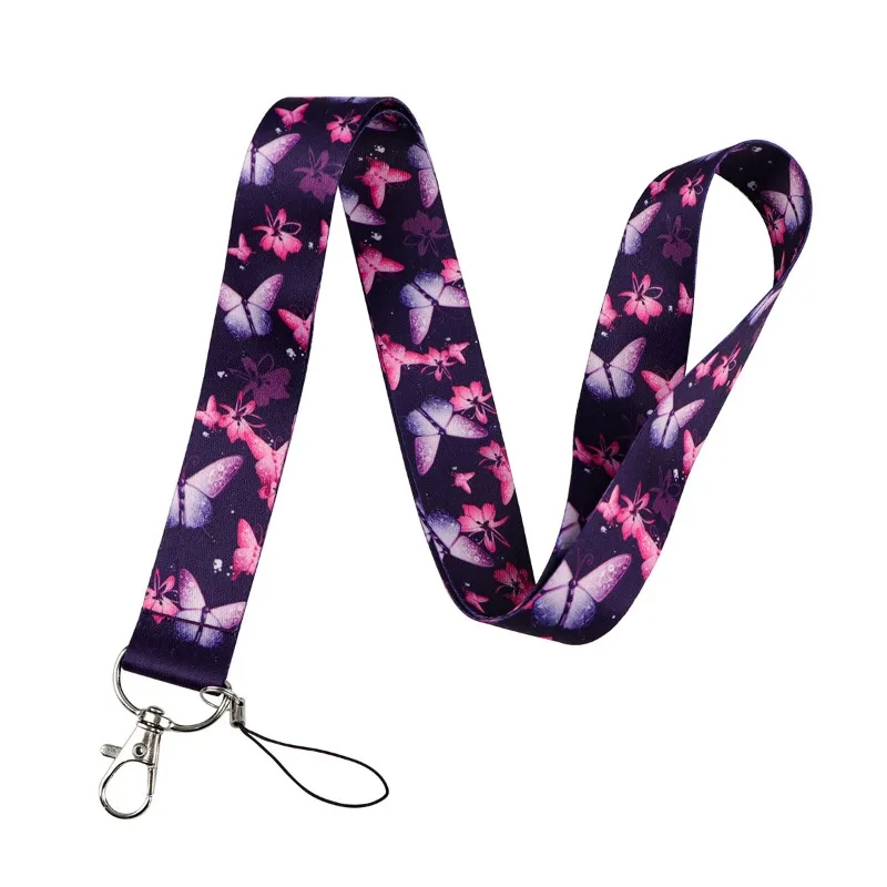 Cordón portaidentificación con mariposa para el cuello y llavero - imagen 3