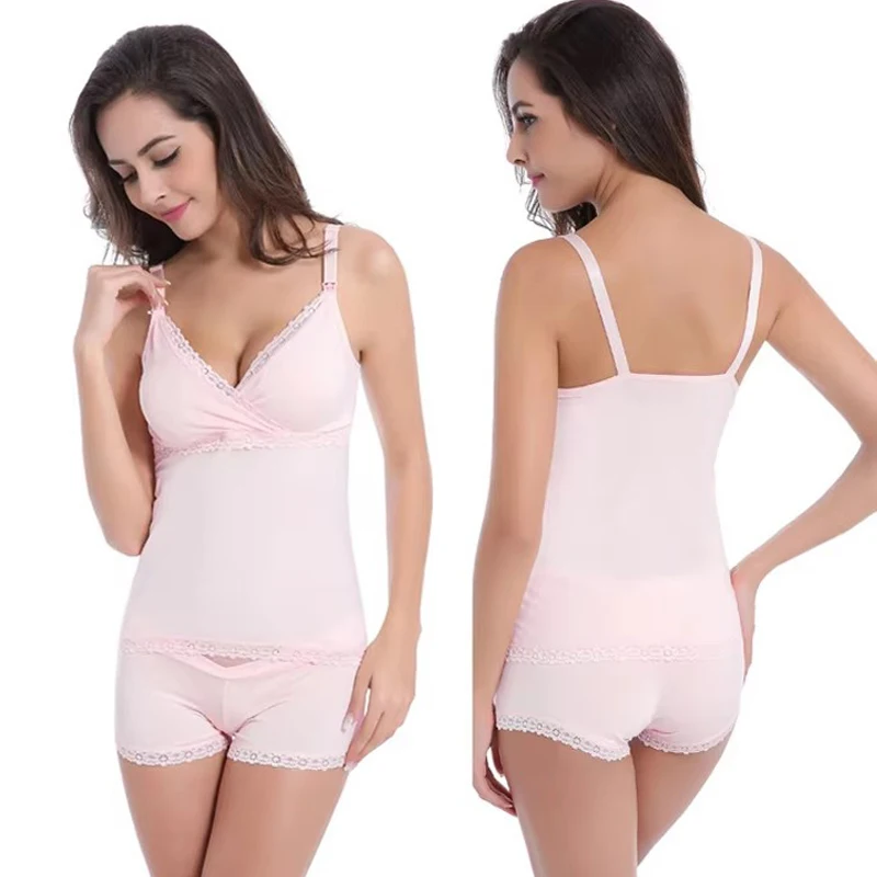 Conjunto posparto: sujetador de lactancia para dormir y shorts - imagen 3