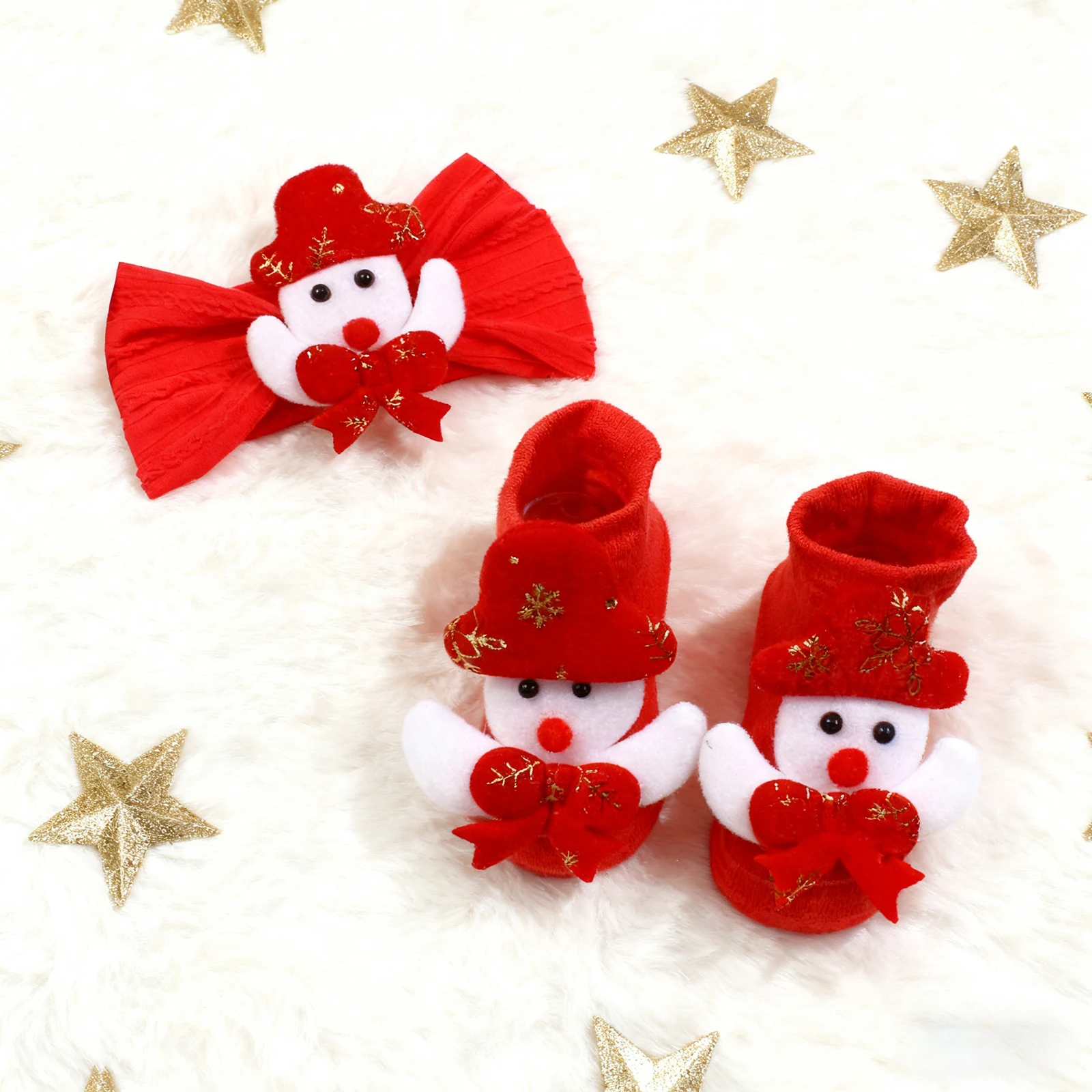 Conjunto de calcetines y diadema navideña para bebé y niña - imagen 2