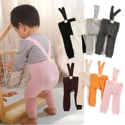 Pantalones con tirantes para bebé de cintura alta y tiras cruzadas