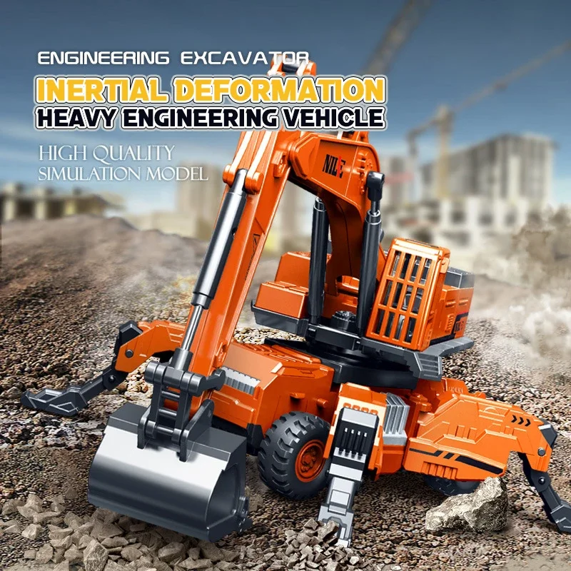 Juguete excavadora inercial deformable – Camión de ingeniería - imagen 2