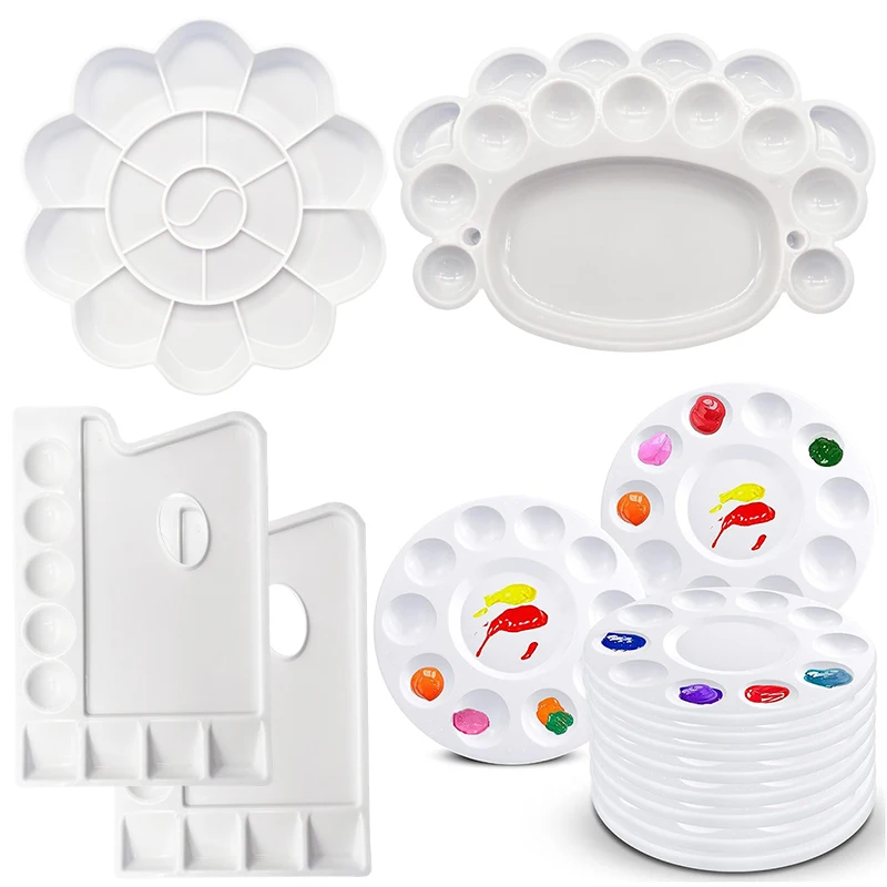 Paleta de pintura ZYF reutilizable de plástico blanca para acuarela