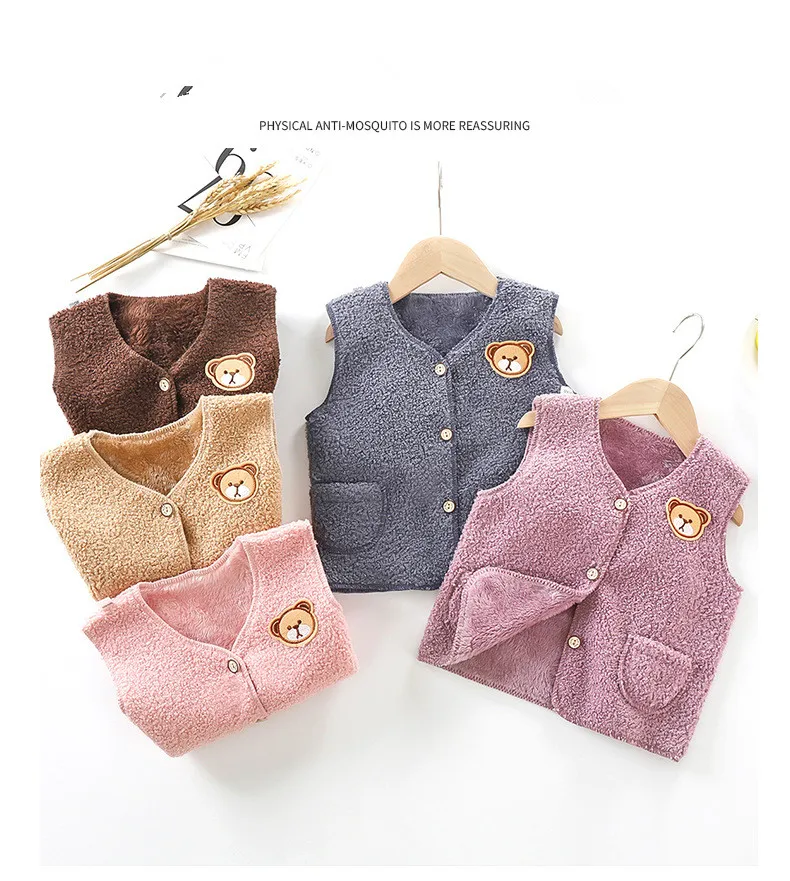 Chaleco polar bebé cálido de felpa para niñas y niños - imagen 4