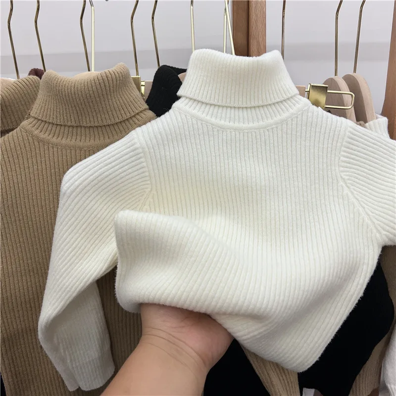 Jersey de cuello alto de terciopelo para bebé, abrigado y suave