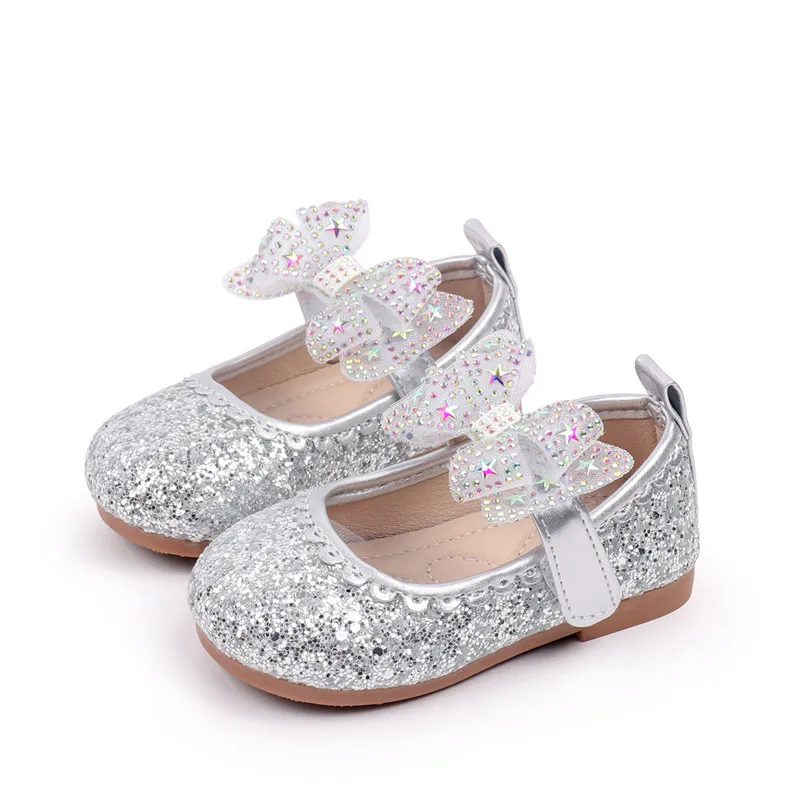 Zapatos de princesa en piel con lazo para bebé primavera otoño