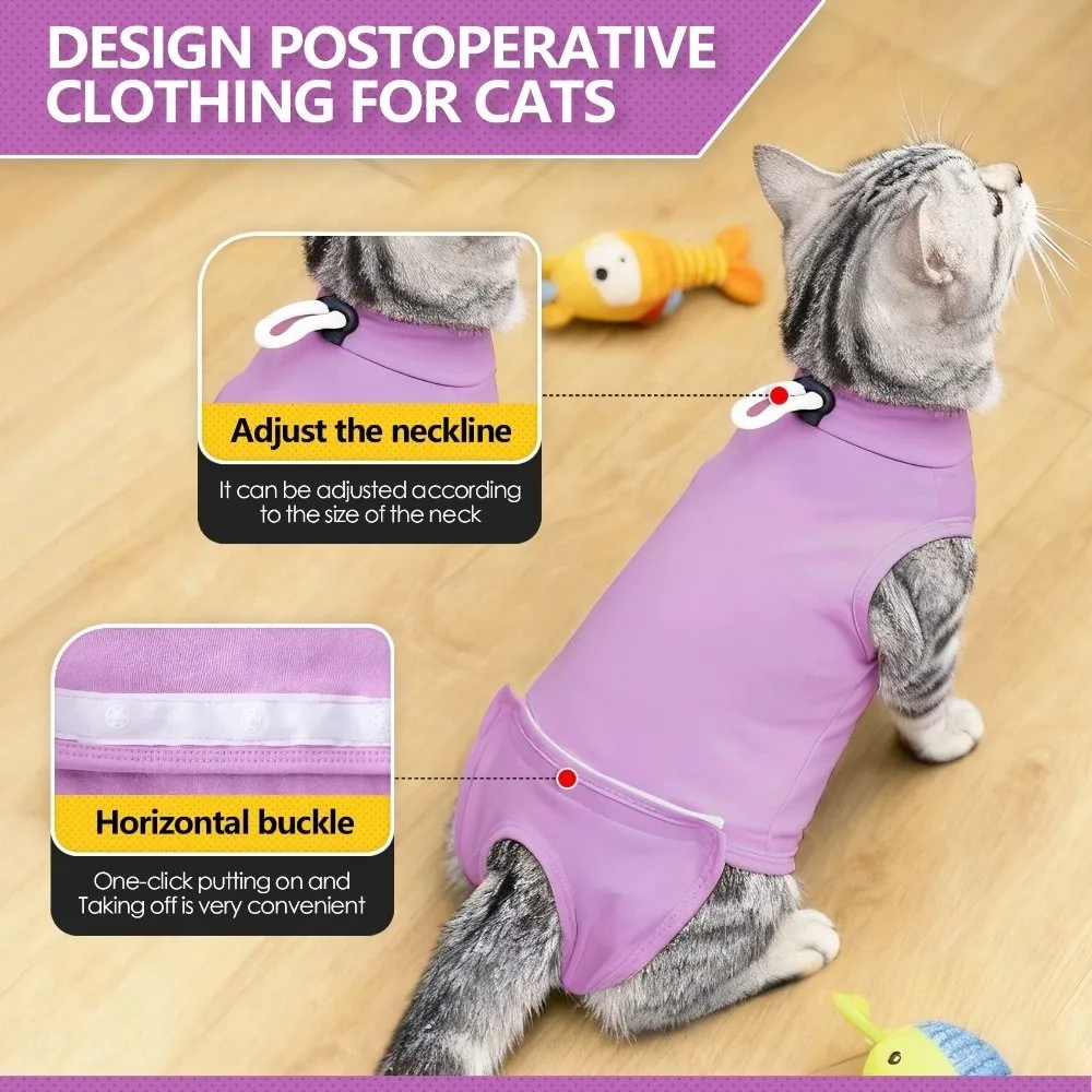 Traje de recuperación elástico ajustable anti-lamido lavable suave