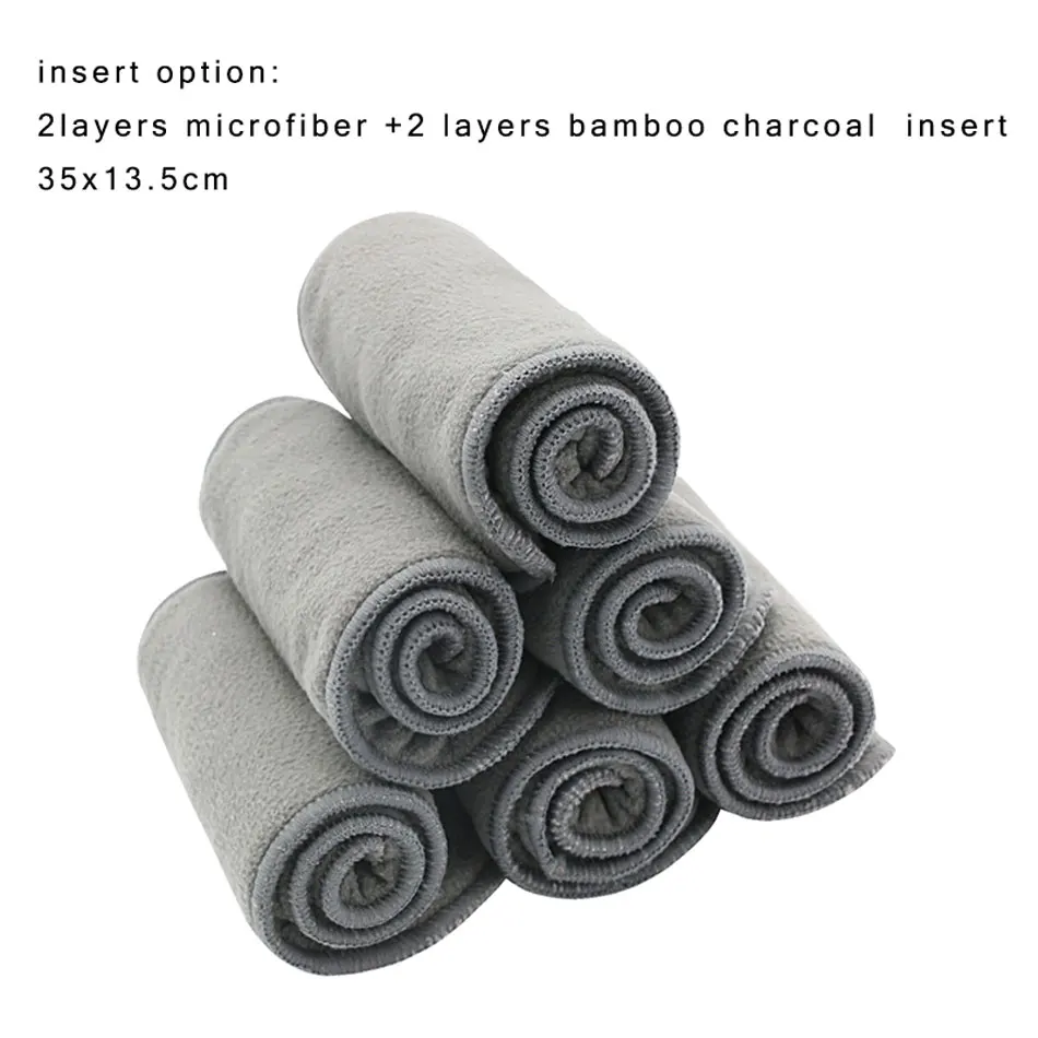 Happyflute pañales tela bebé OS con insertos bambú carbón - imagen 4