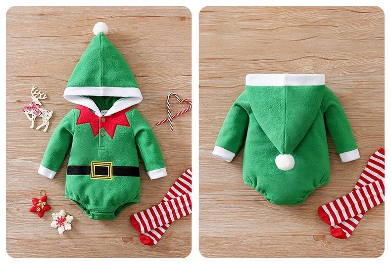 Pelele navideño en terciopelo verde