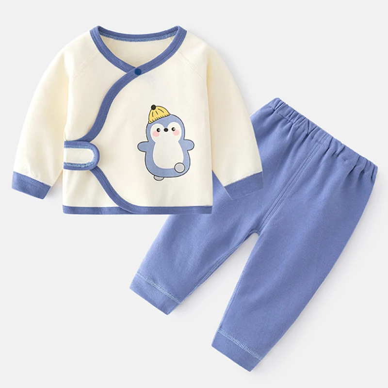 Conjunto bebé algodón suave: top y pantalón con dibujos animados