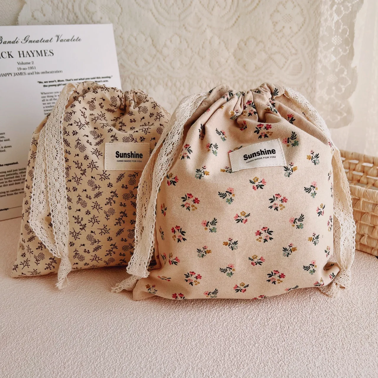 Bolsa de pañales de algodón con organizador para bebé y cosméticos - imagen 2