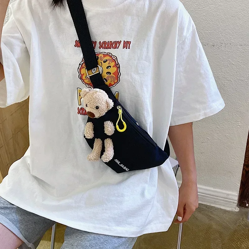 Riñonera de lona infantil – Estampado oso cruzado - imagen 4