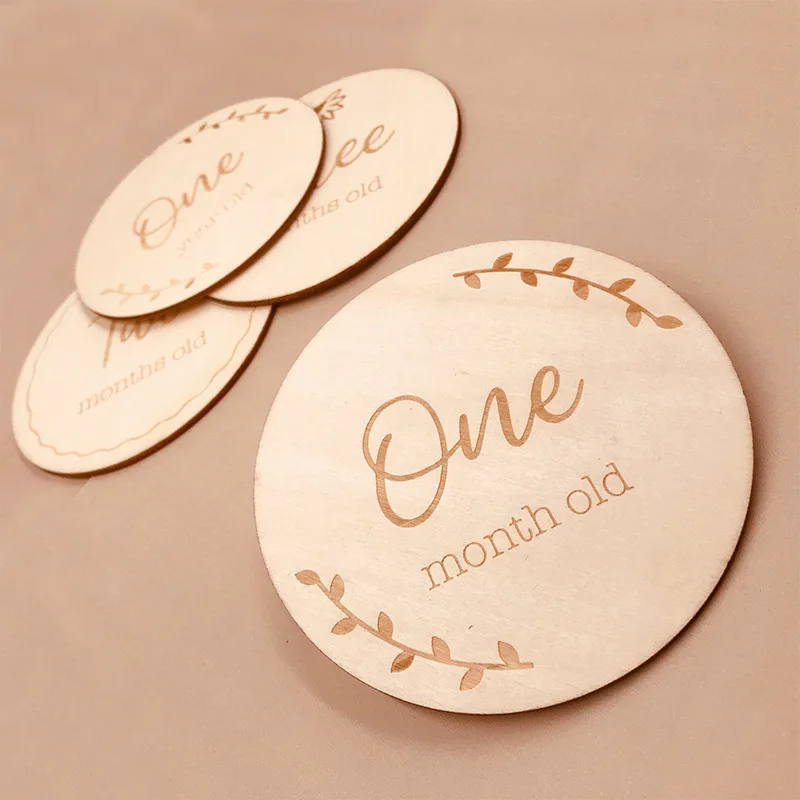 Tarjetas de hito de madera para fotos de bebé - imagen 5