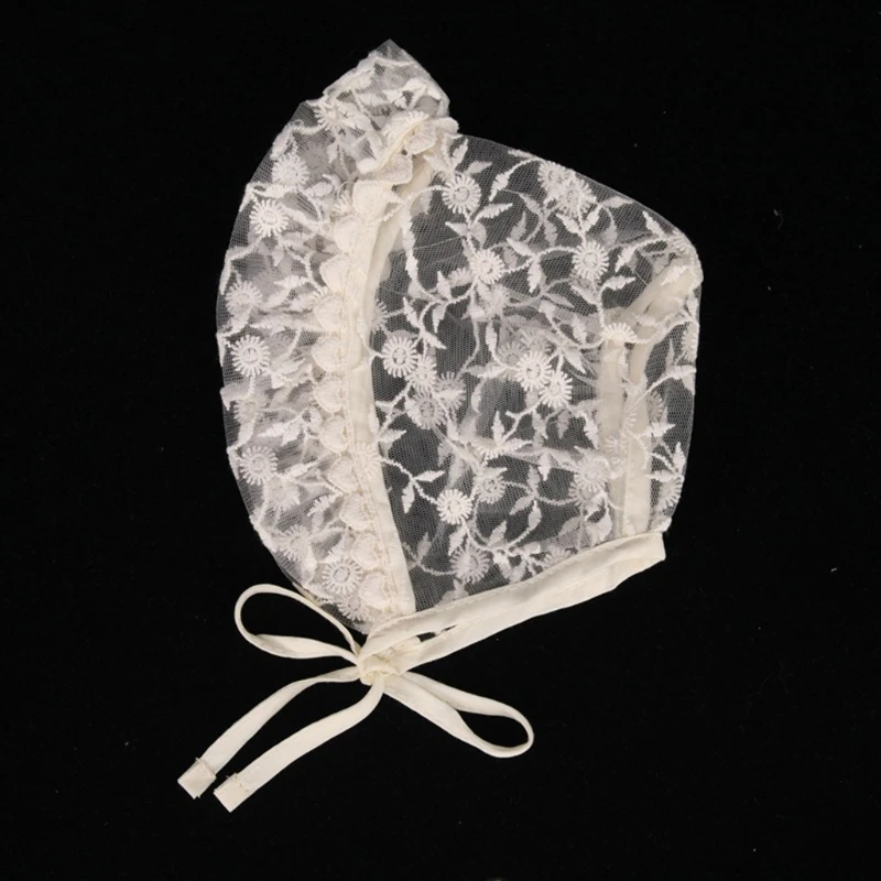 Gorro fino con flores de encaje tipo A