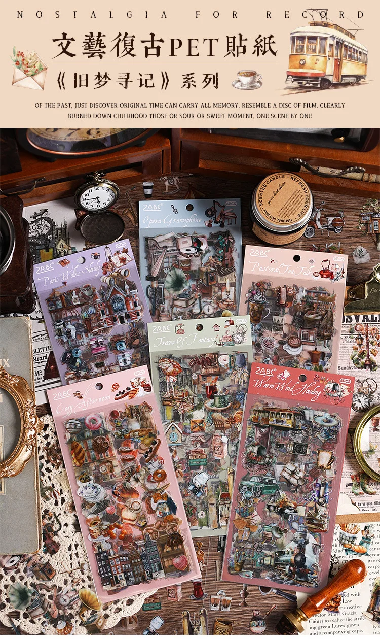 Pegatinas estilo retro literario