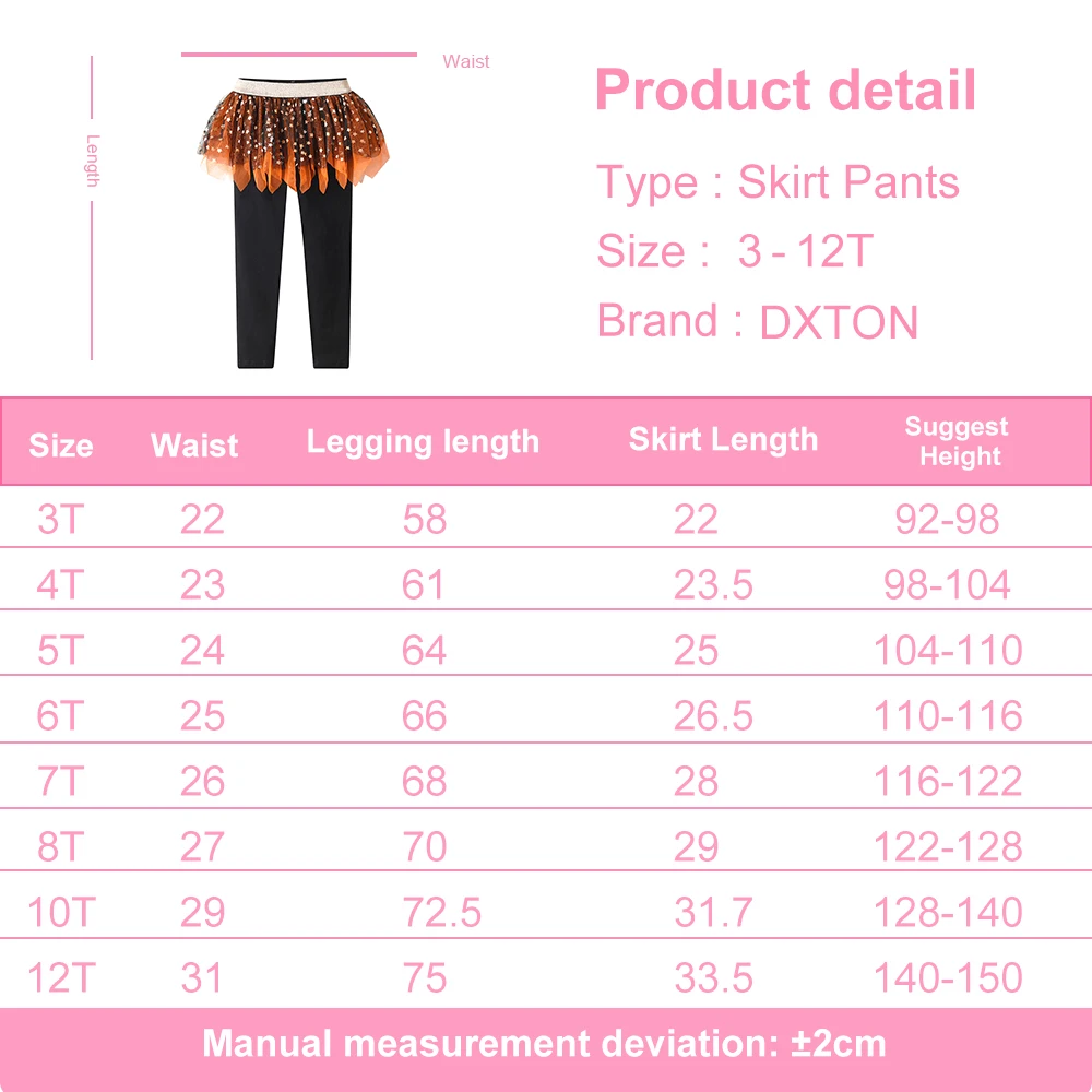 Pantalón-falda de Halloween para niña con diseño irregular