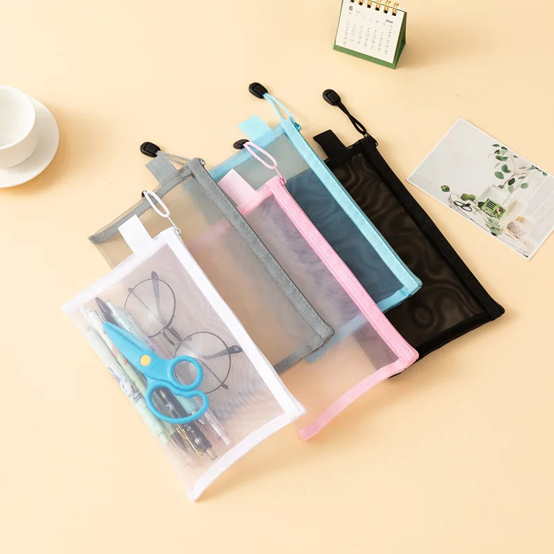 Estuche escolar con cremallera transparente para lápices - imagen 3