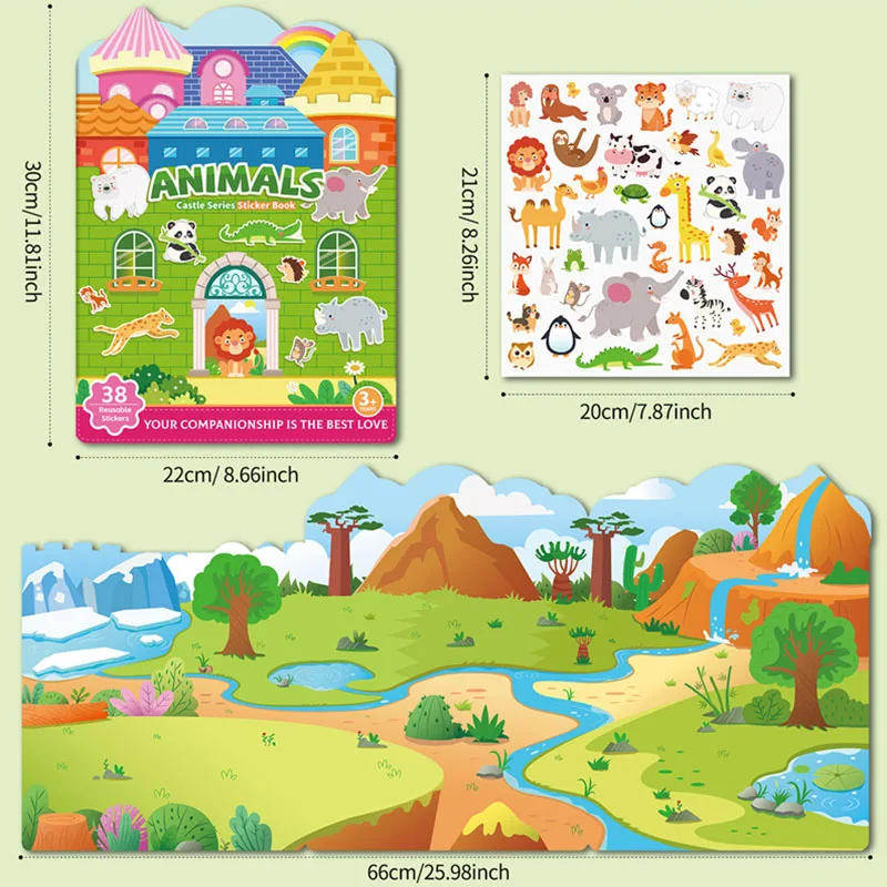 Libro sensorial de pegatinas en gel reutilizables con escenas puzzle - imagen 5