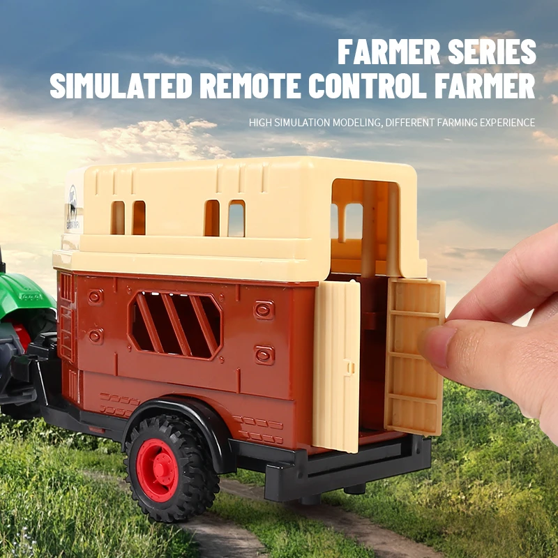Tractor RC con control remoto para niños, juego de granja