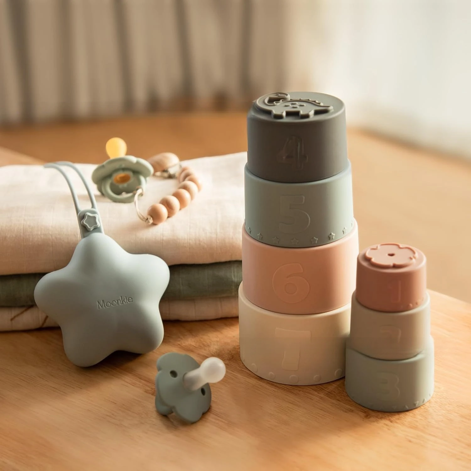 Estuche para chupete silicona con forma de estrella, colgable - imagen 3