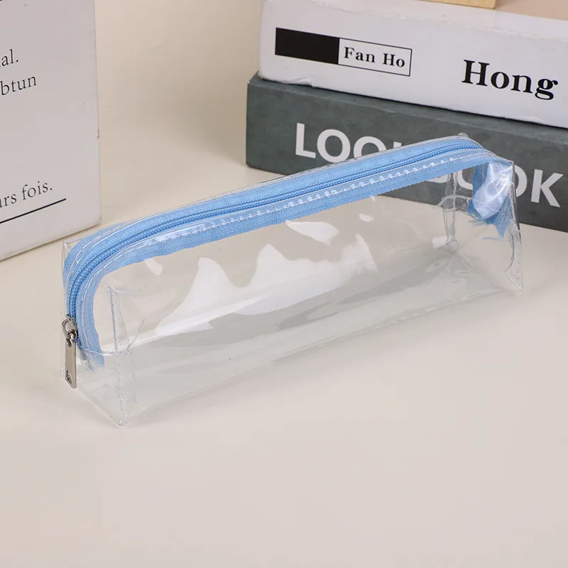 Estuche transparente con cremallera para lápices y bolígrafos escolar - imagen 2