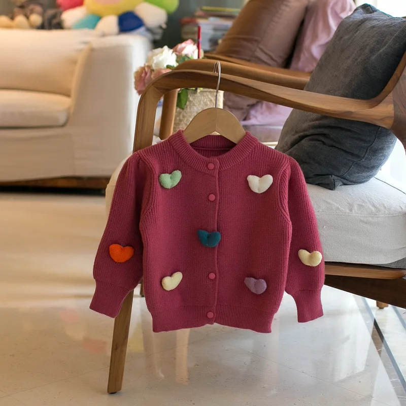 Milangel suéter de punto para niña con corazón – Graduación - imagen 3