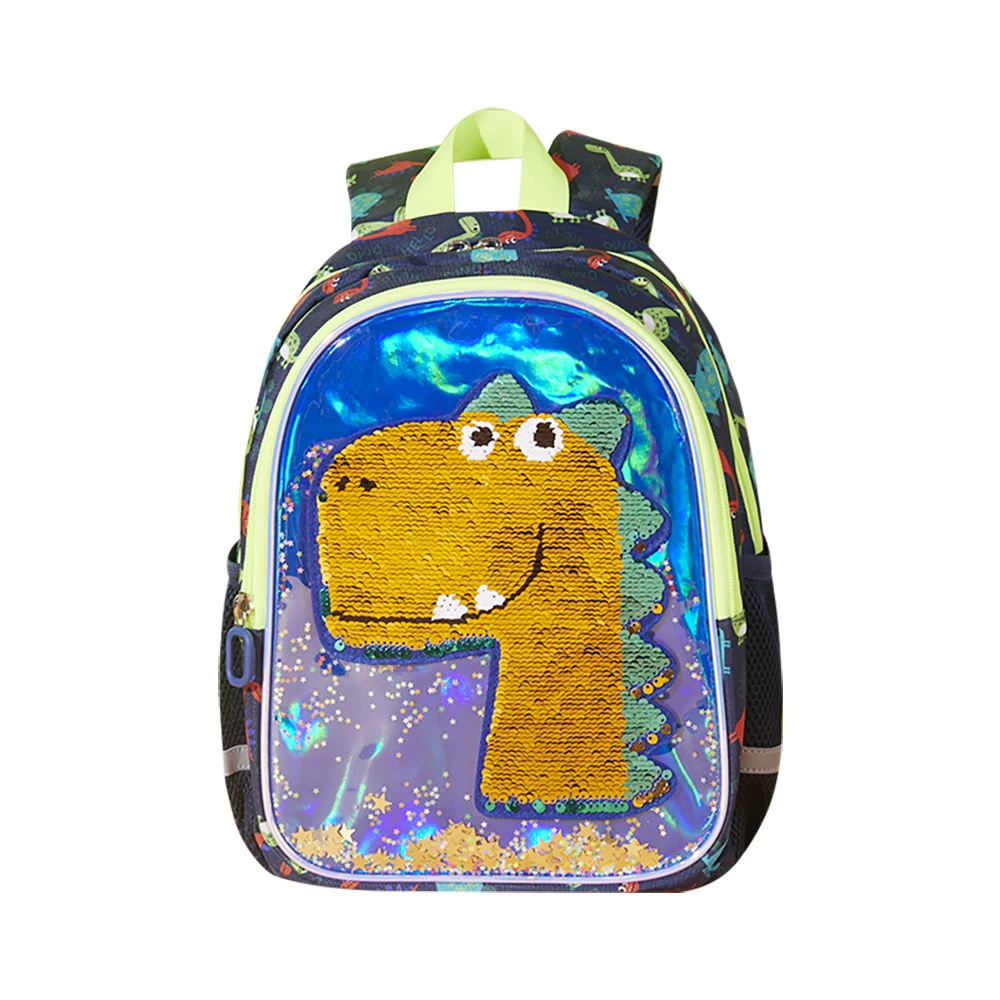 Mochila infantil reversible con brillos – Dinosaurios para niños 3-6 años - imagen 5