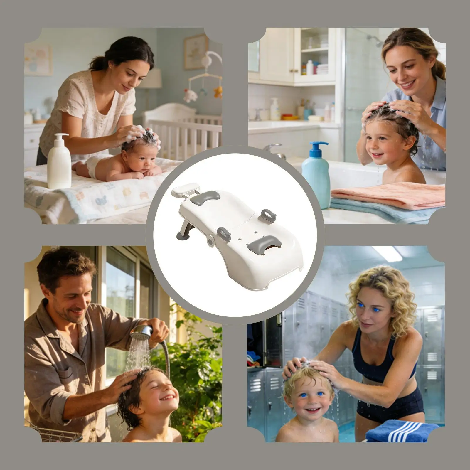 Silla de lavado plegable y portátil para niños y niñas de baño