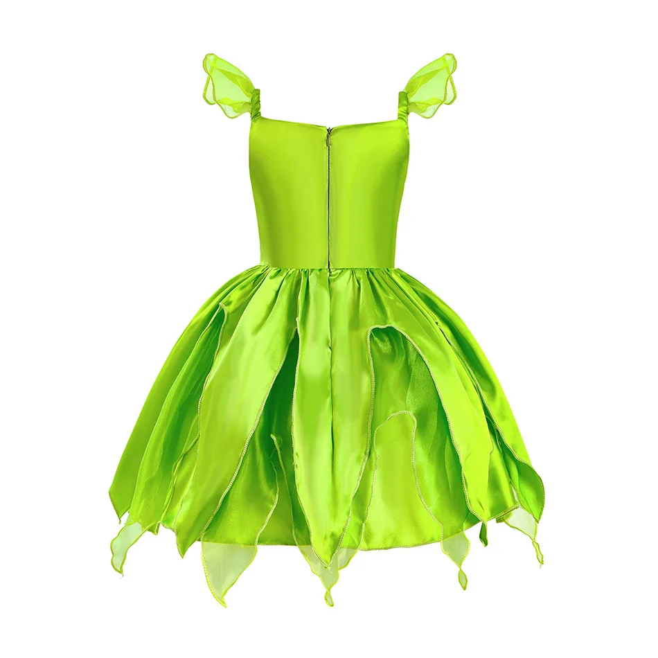 Disfraz de Hada Verde para niñas – Vestido de fantasía con volantes sin mangas - imagen 3