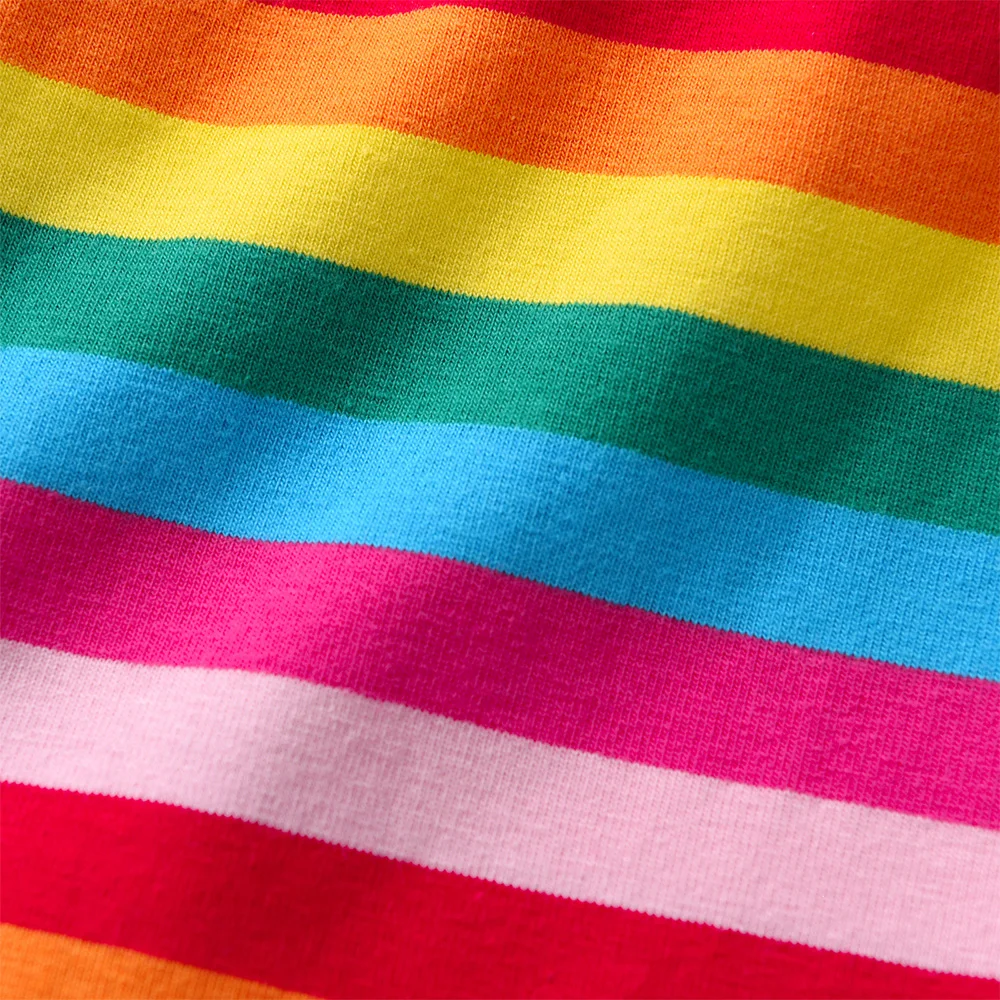 DXTON pantalones a rayas arcoíris para niñas de algodón - imagen 4