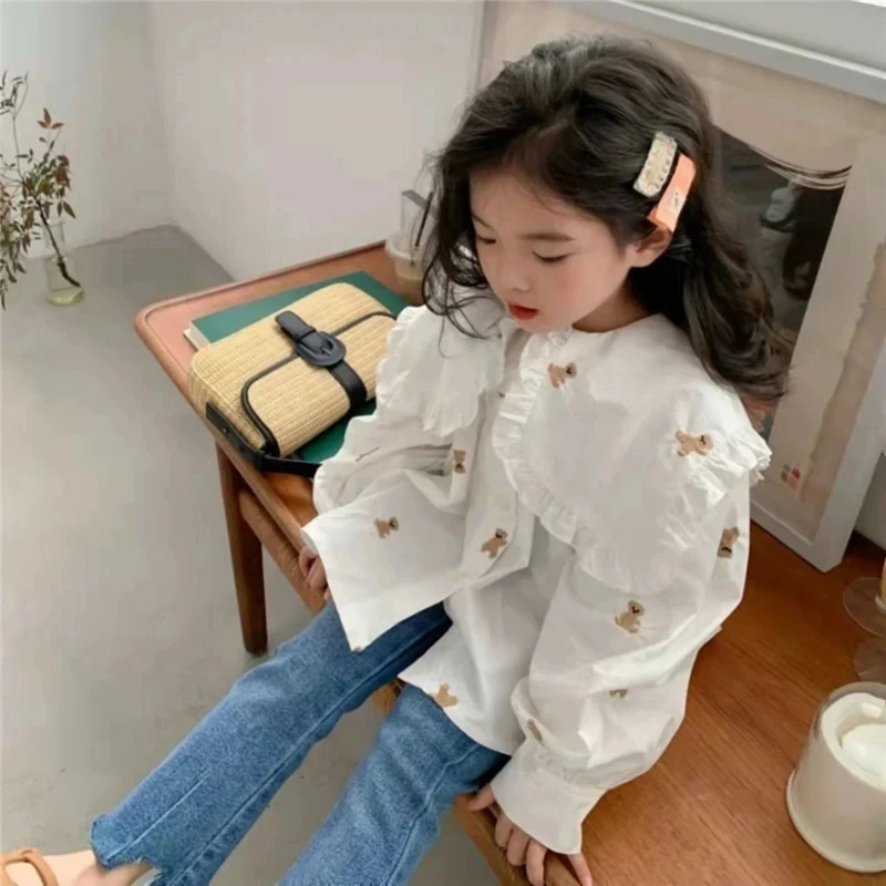 Pantalones vaqueros acampanados para niña – Mezclilla elástica cómoda - imagen 3