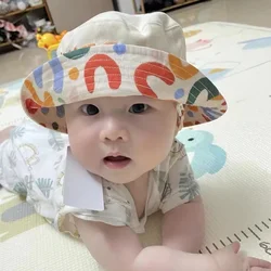 Sombrero de cubo reversible para bebé con letras bordadas