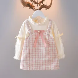 Vestido de fiesta niña lazo manga larga primavera