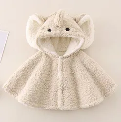 Poncho bebé con capucha de elefante cálido para invierno