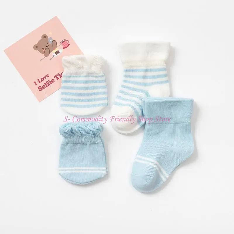 Conjunto de manoplas y calcetines para recién nacido unisex multicolor - imagen 2