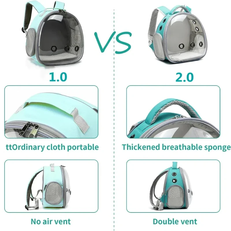 Transportín ligero para mascotas pequeñas tipo mochila ventilada - imagen 3