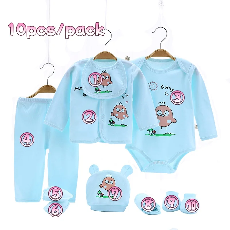Conjunto ropa algodón bebé niña 0-3 meses – Mono pájaros y pantalones - imagen 4