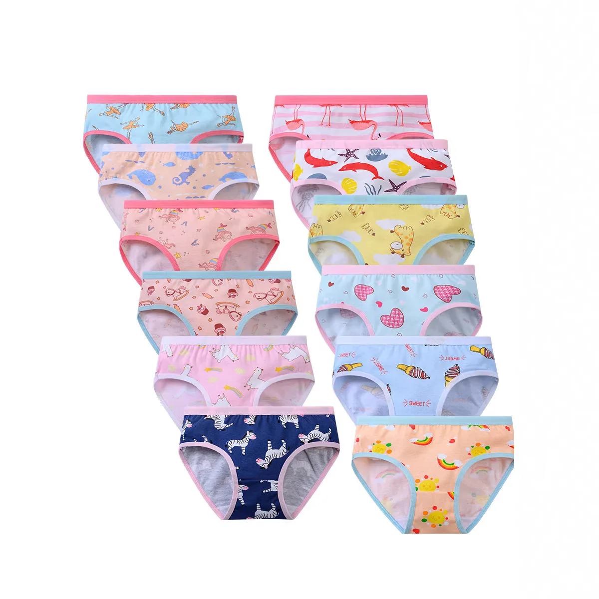Ropa interior de algodón para niños y niñas con dibujos animados - imagen 2