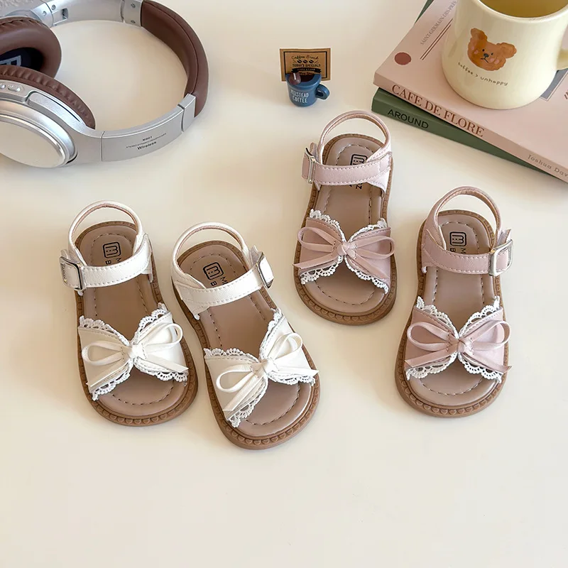 Sandalias de verano antideslizantes con encaje para niña - imagen 5