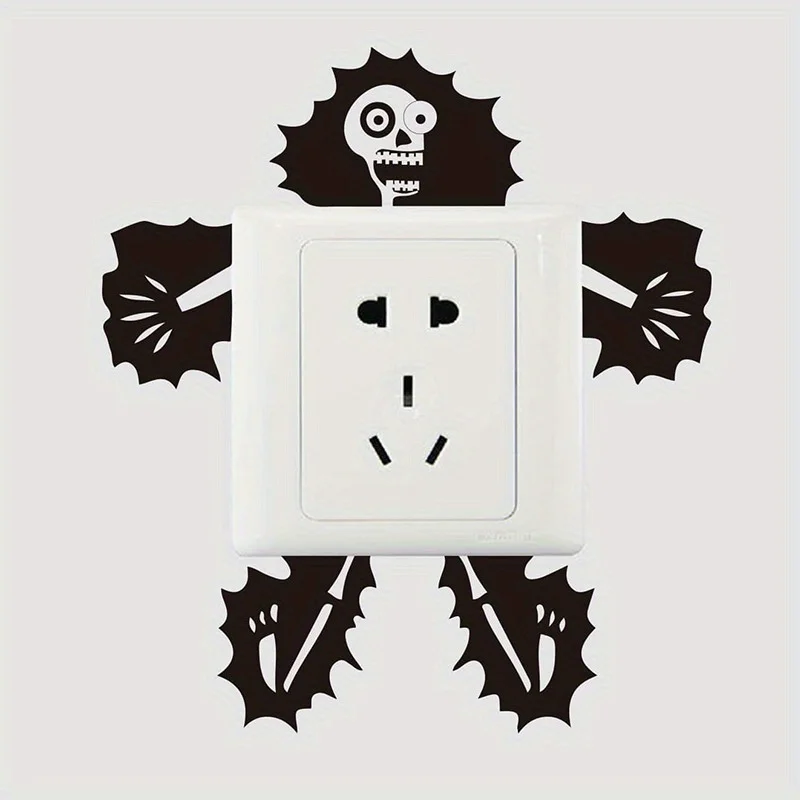 Pegatina colocada en un azulejo del baño