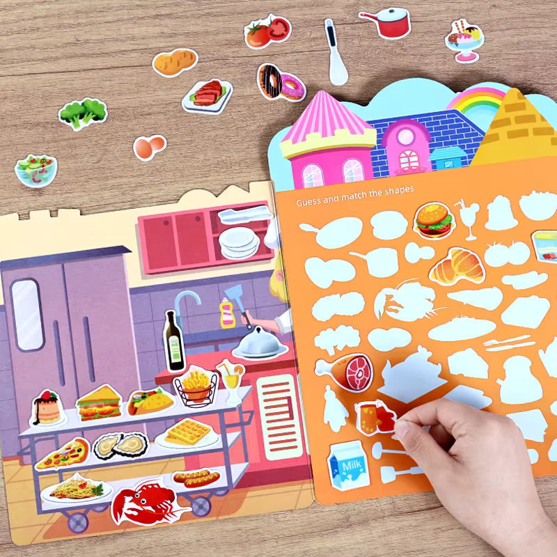 Libro de pegatinas reutilizables para niños: animales y coches - imagen 2