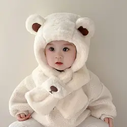 Gorro de invierno infantil tipo bufanda antiviento cálido grueso