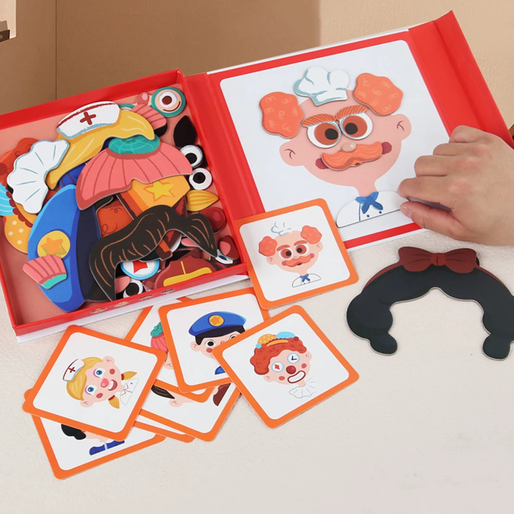 Puzle magnético Montessori en forma de libro con cara infantil - imagen 3