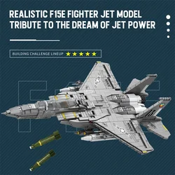 Avión militar F-15E Strike Eagle con bloques de construcción